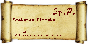 Szekeres Piroska névjegykártya